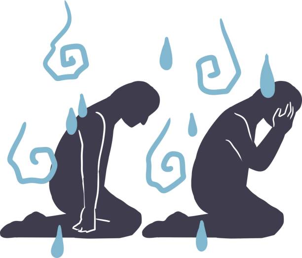 Shadows of Sorrow Portraits of Despair Vector. The piece serves as a powerful representation of the isolation and despair that can be felt in times of mental distress, resonating with anyone who has experienced these profound emotions.